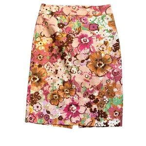 J.Crew Floral Tapestry Pencil Skirt Size 0 – Multicolor Cotton Blend